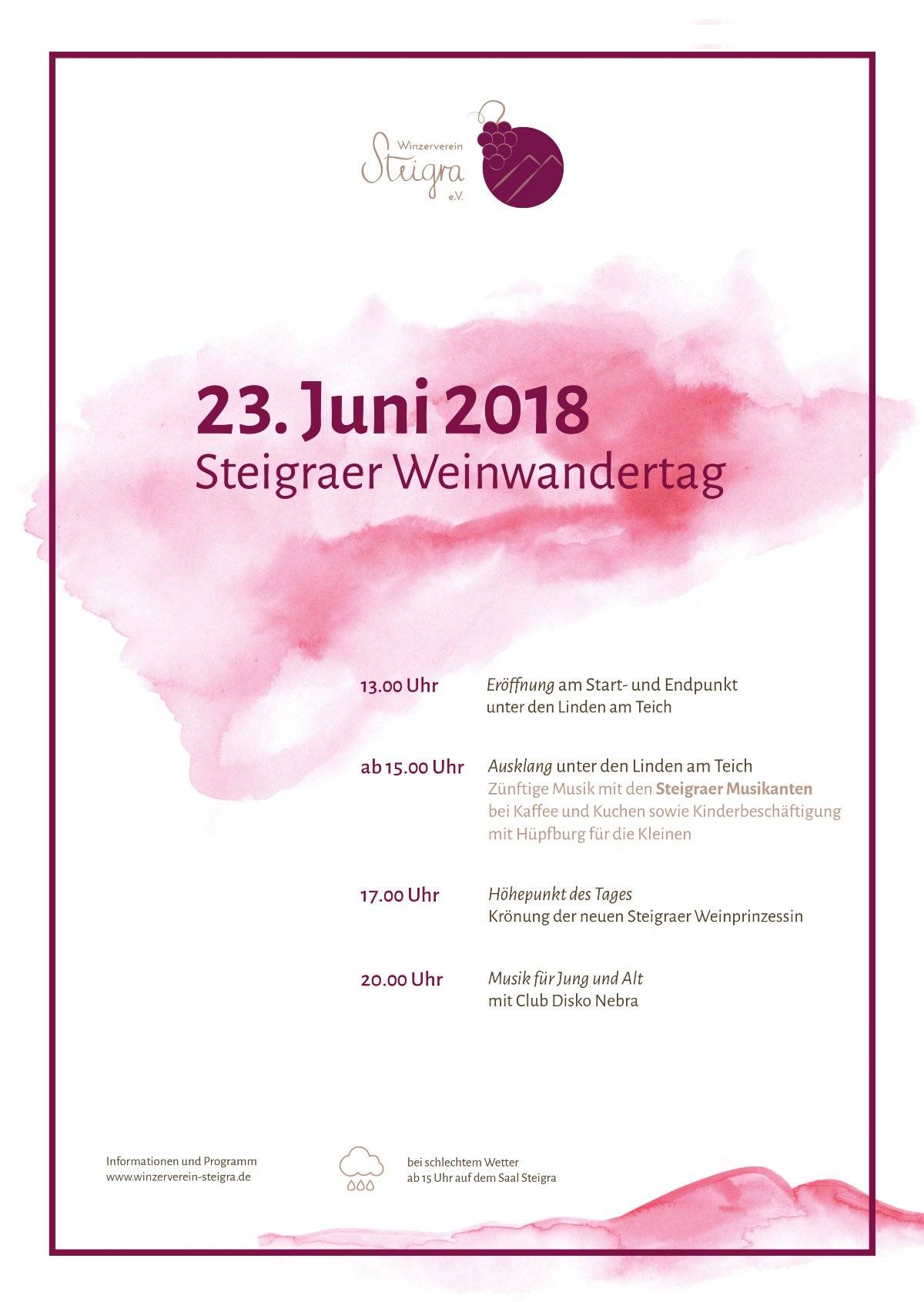 Die Weinwanderung in Steigra am 23. Juni 2018 - und zurck