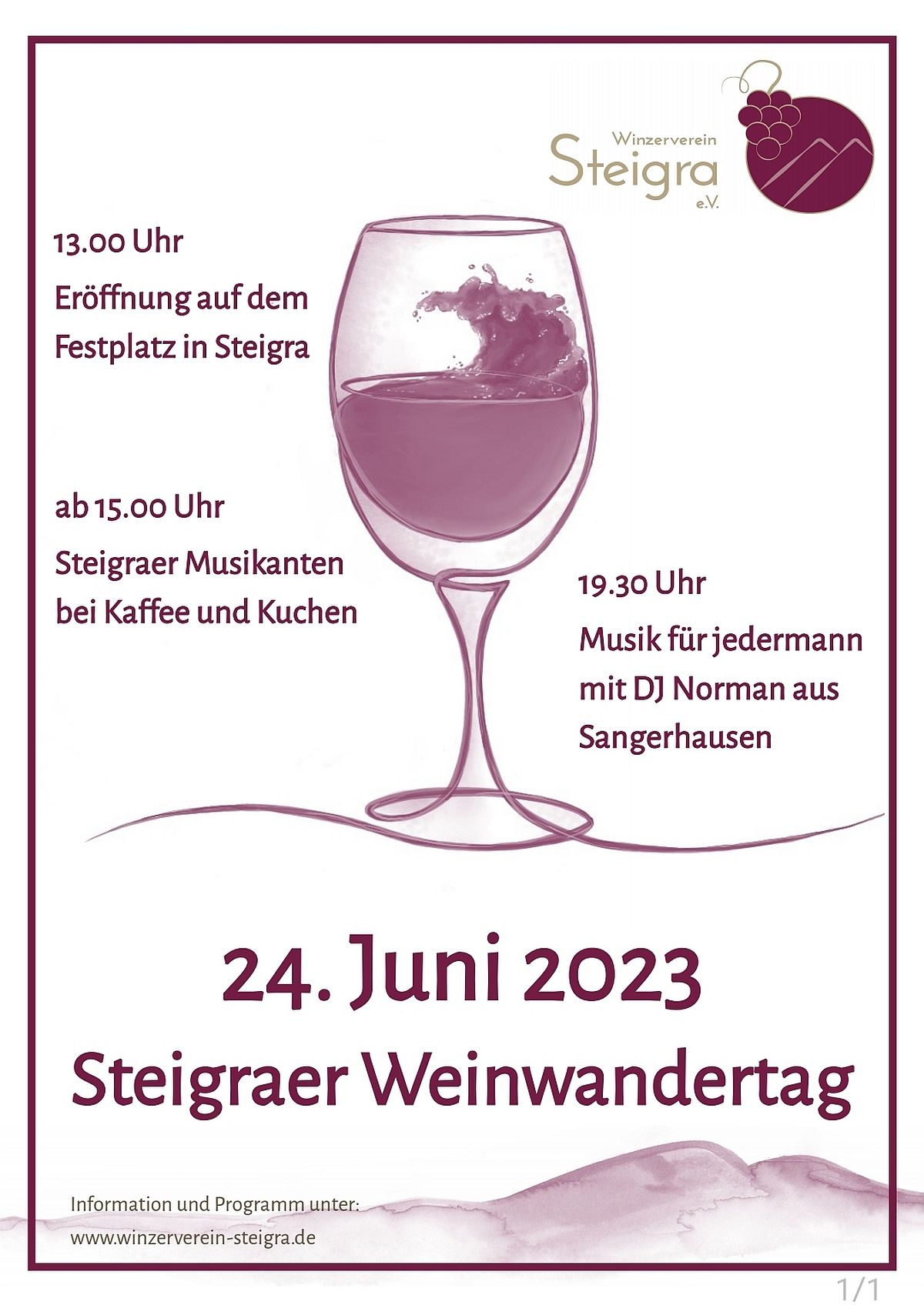 Die Weinwanderung in Steigra am 25. Juni 2022 - und zurck