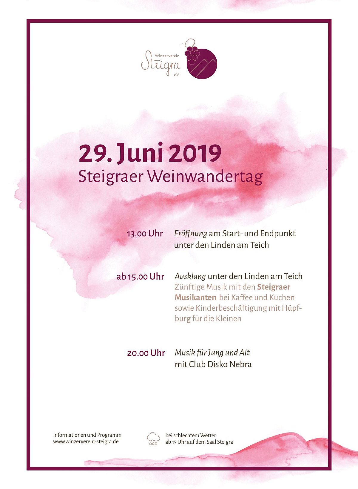 Die Weinwanderung in Steigra am 29. Juni 2019 - und zurck